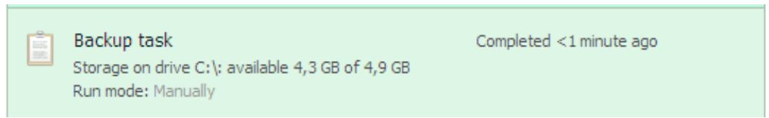 KASPERSKY LAB PURE 9.1 - RUNNING A BACKUP TASK - 1