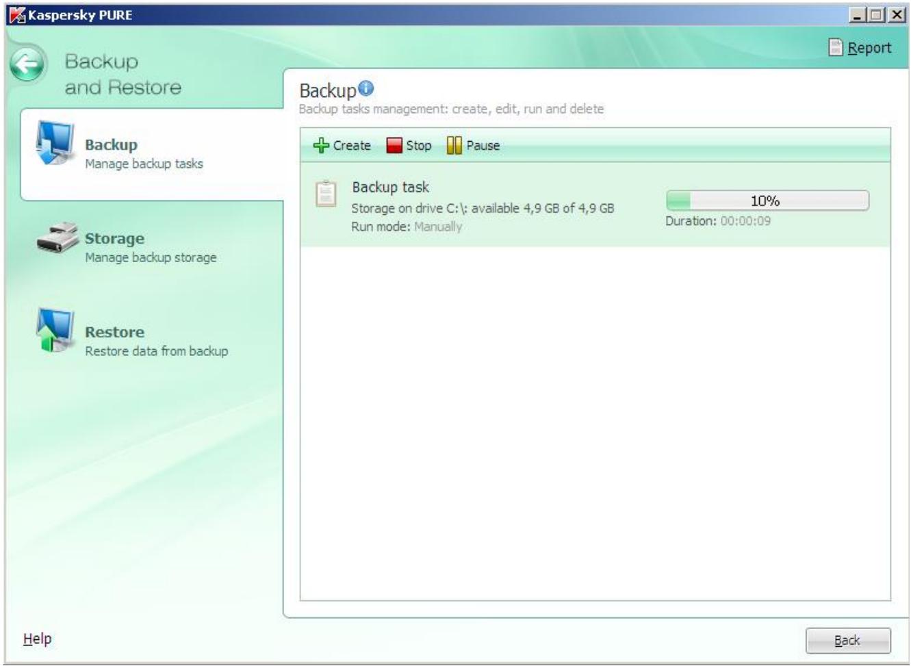 KASPERSKY LAB PURE 9.1 - BACKUP - 1