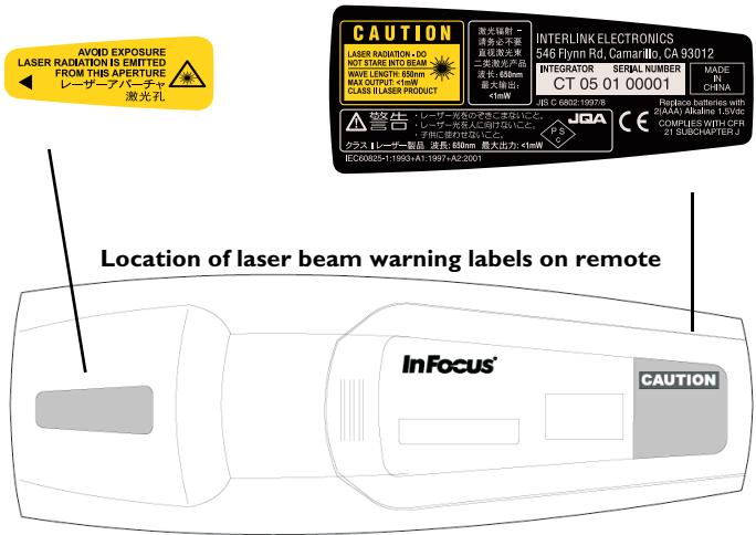 ASK PROXIMA C440 - Remote Control Warning - 1