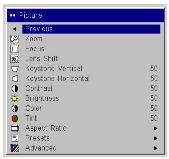 ASK PROXIMA C440 - Using the menus - 3