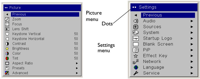 ASK PROXIMA C450 - Using the menus - 3