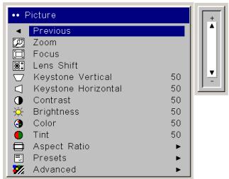 ASK PROXIMA C450 - Picture menu - 1