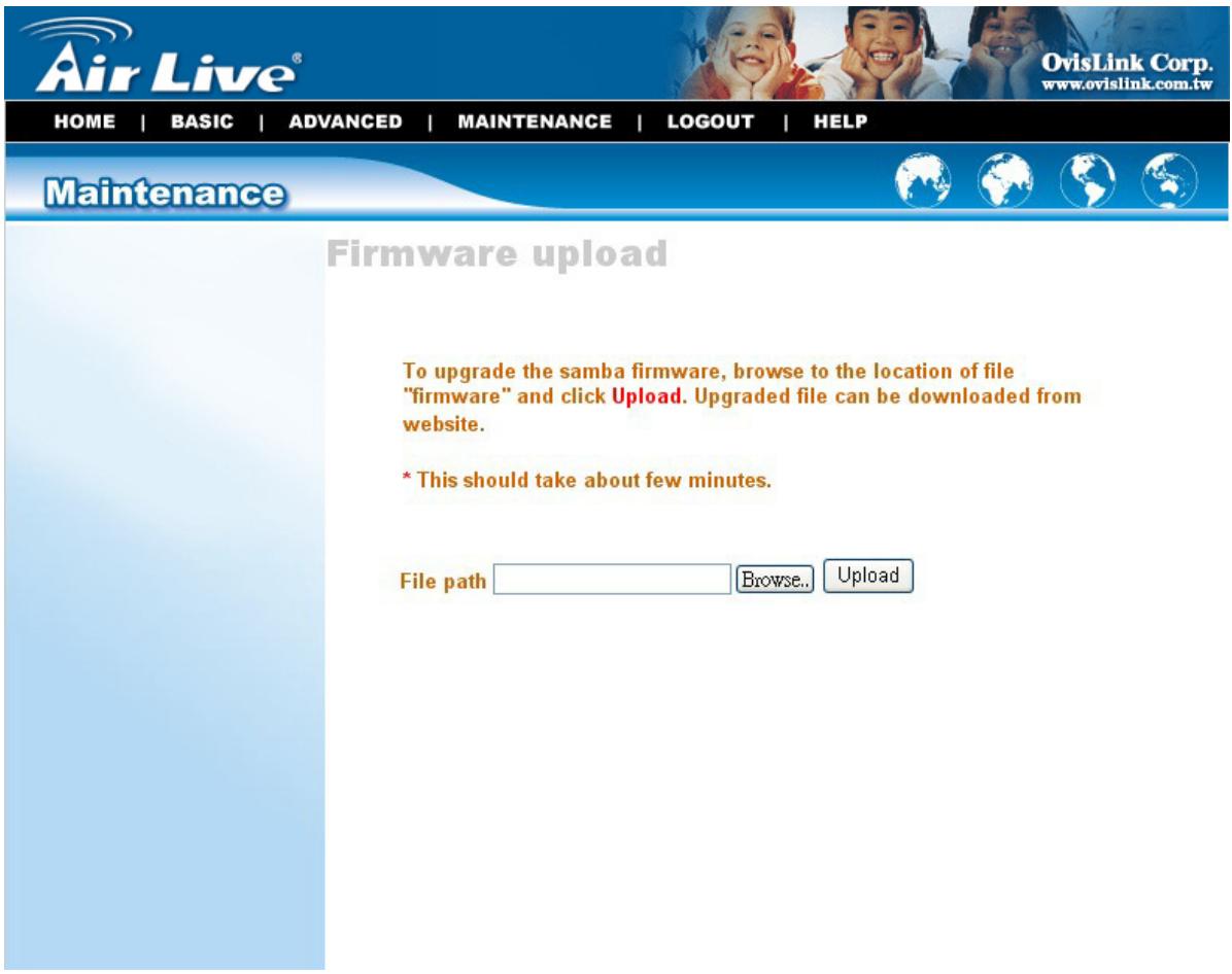 AIRLIVE MU-5000FS - Maintenance  Firmware Upload - 1