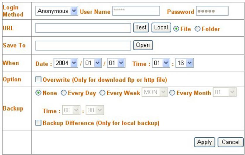 AIRLIVE MU-5000FS - Scheduling Download Task - 2