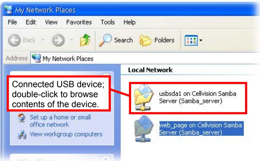 AIRLIVE MU-5000FS - The file server is named as Sambe_server. If you connect the USB device, it also appears in the window. - 1