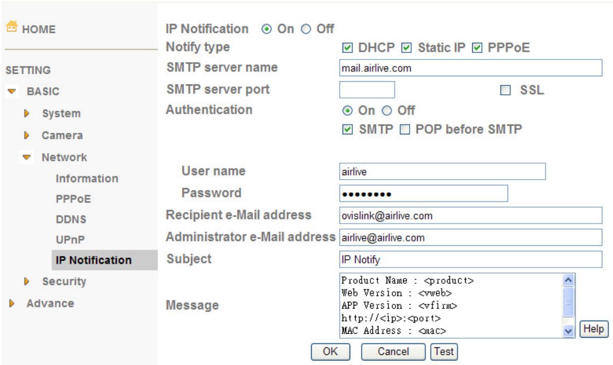 AIRLIVE POE-100CAM - IP Notification - 1