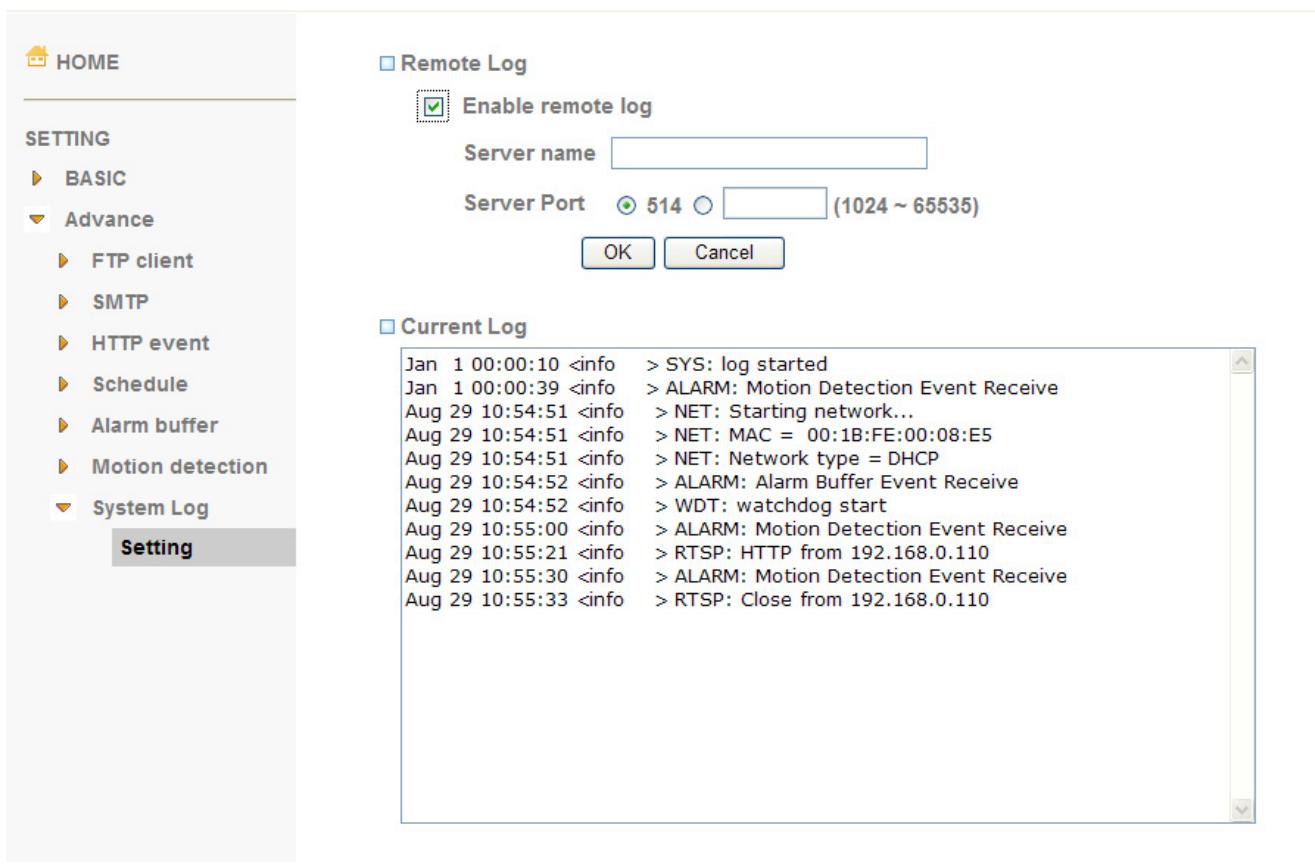 AIRLIVE POE-100CAM - System Log - 1