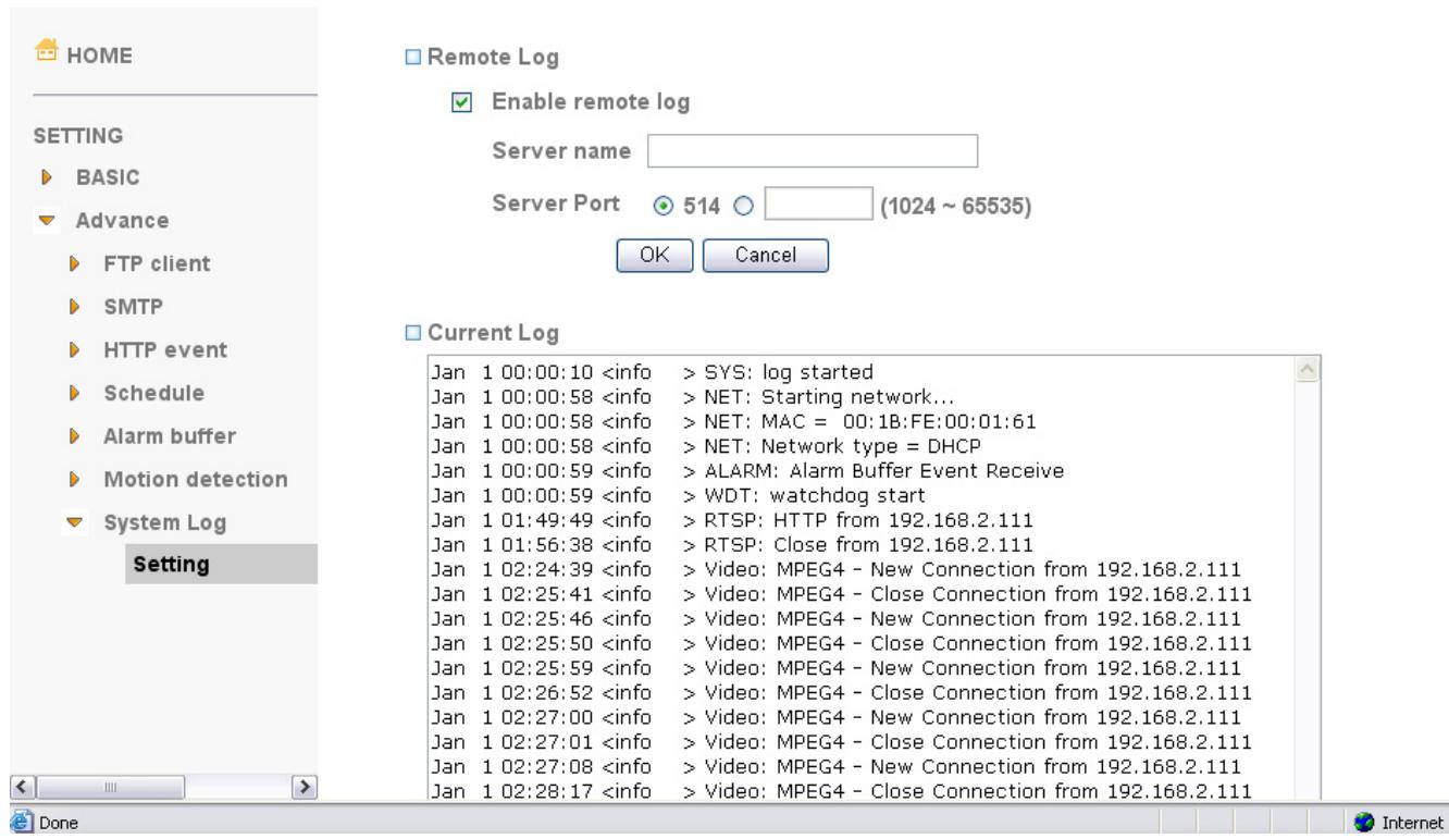 AIRLIVE POE-200CAM - System Log - 1
