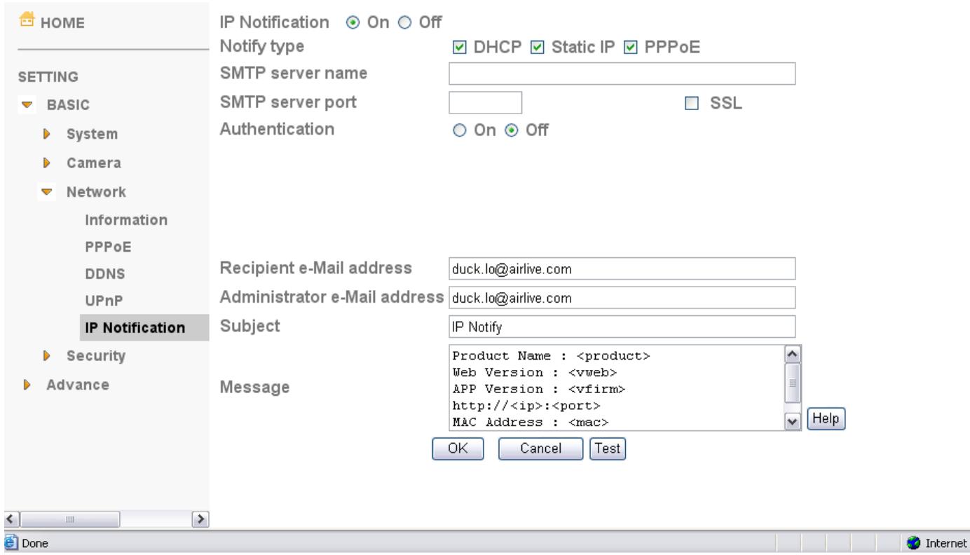 AIRLIVE POE-200CAM - IP Notification - 1