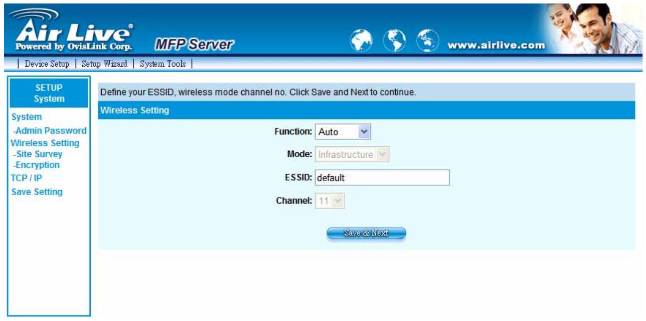 AIRLIVE WFP-151U - Wireless Setting - 1