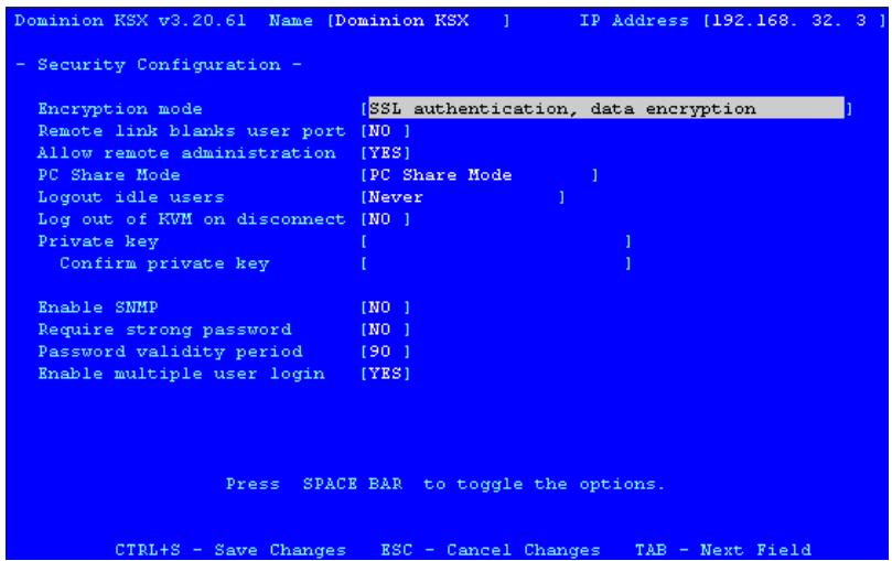 DAXTEN DOMINION KSX - Security Configuration - 1