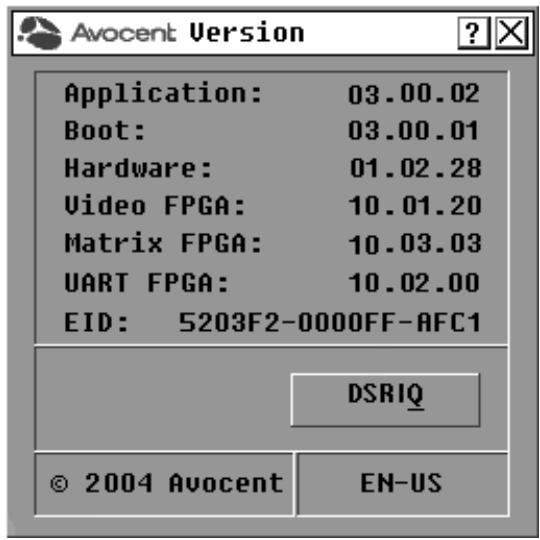 DAXTEN DSR SWITCH - To display version information: - 1