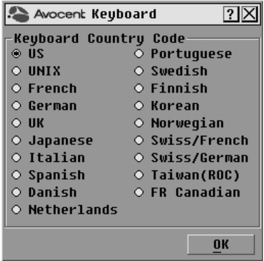 DAXTEN DSR SWITCH - To set the keyboard country code for Sun servers: - 1