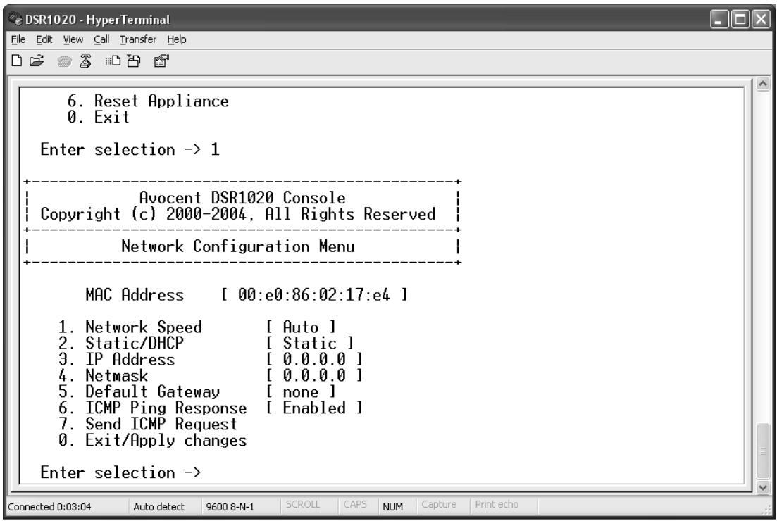 DAXTEN DSR SWITCH - To configure network settings using the Console menu: - 2