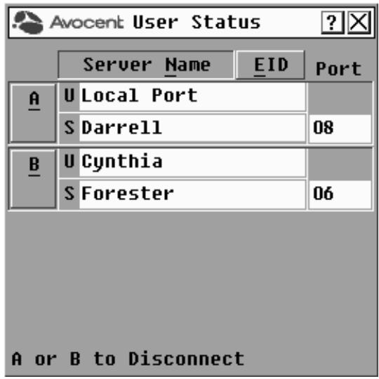 DAXTEN DSR SWITCH - To view current user connections: - 1