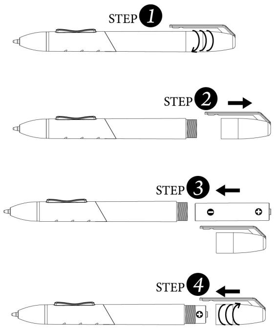 GENUIS MOUSEPEN M508W - Changing the pen battery - 1