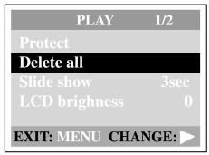 GENUIS P313 - To delete all images/video clips at once: - 1