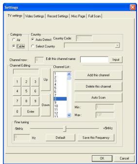 GENUIS TVGO-U202 - Settings button - 2