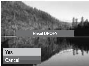 GENUIS V1200 - To reset DPOF: - 2