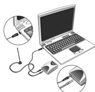 GENUIS VIDEOWALKER DVB-T USB - Connecting USB cable and digital terrestrial antenna - 2