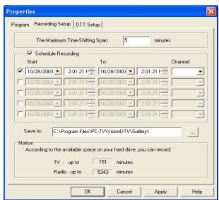 GENUIS VIDEOWALKER DVB-T USB - Recording Setup - 1