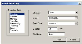 GENUIS VIDEOWONDER DVB - The Schedule Recording - 3