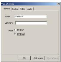 GENUIS VIDEOWONDER DVB - Create Profiles - 1