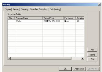 GENUIS VIDEOWONDER DVB - Schedule Recording - 1