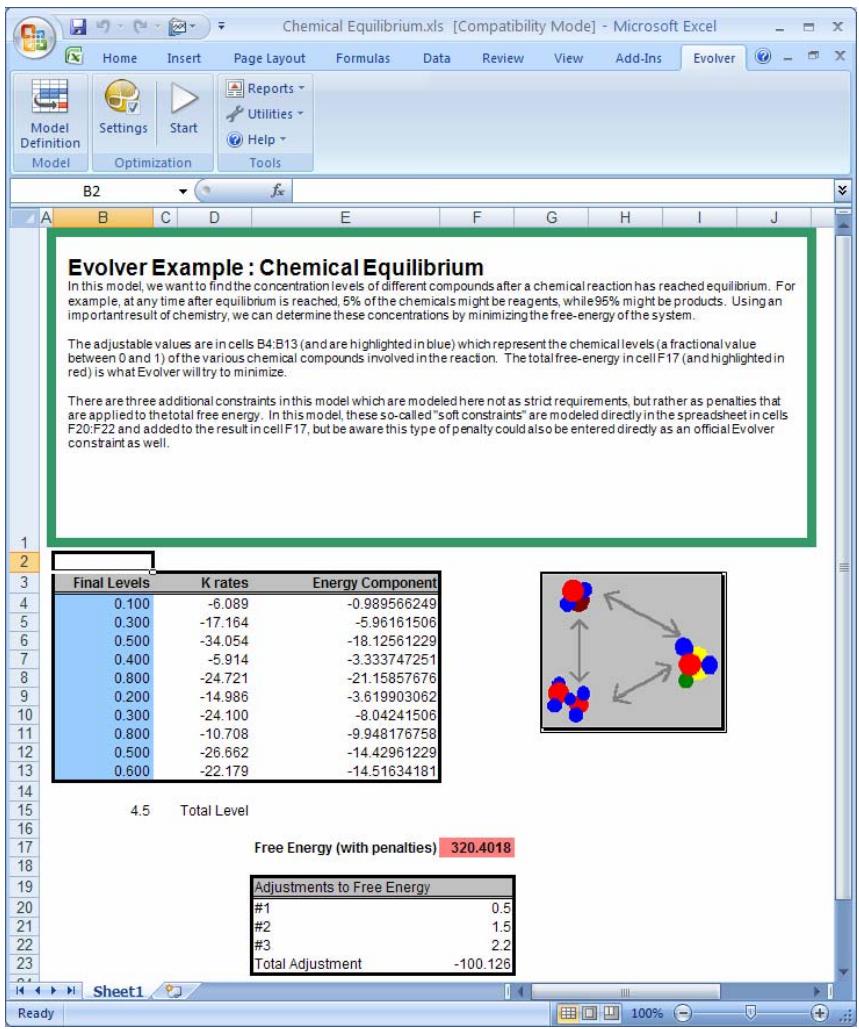 PALISADE EVOLVER 5.5 - Chemical Equilibrium - 1