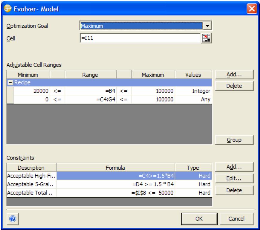 PALISADE EVOLVER 5.5 - 10) Click OK - 1
