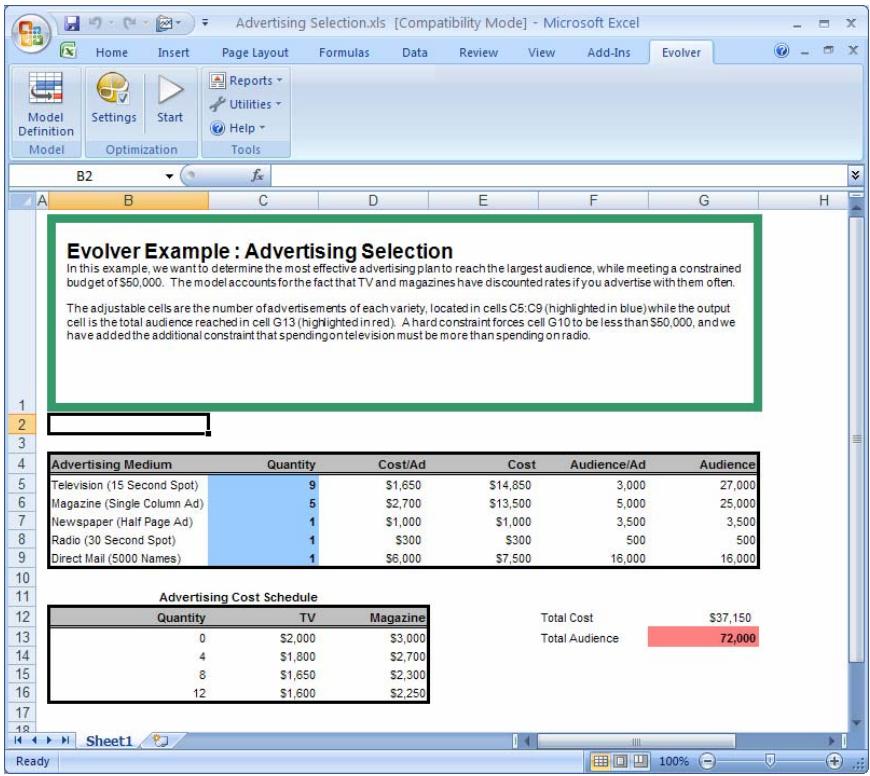 PALISADE EVOLVER 5.5 - Advertising Selection - 1