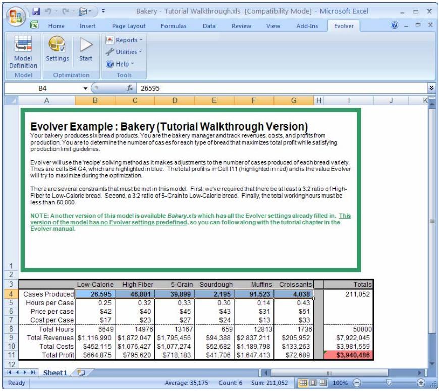 PALISADE EVOLVER 5.5 - Placing the Results in Your Model - 1