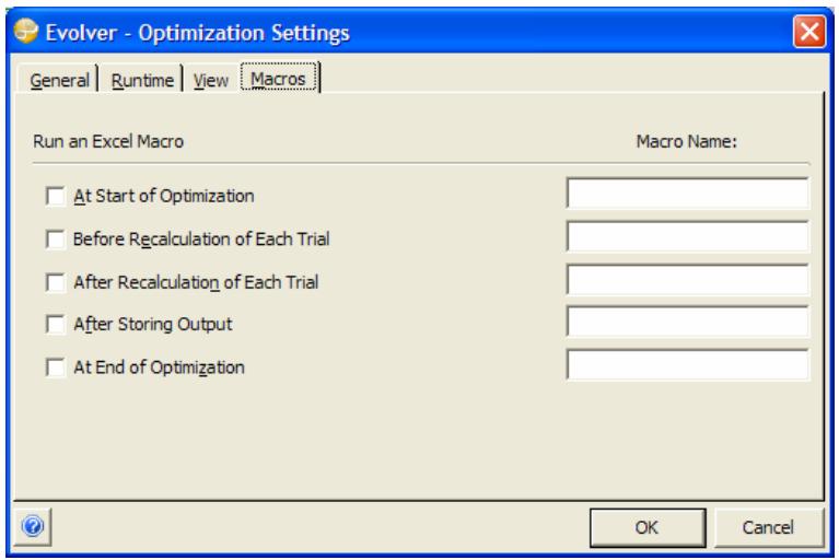 PALISADE EVOLVER 5.5 - Defines macros to be run during an optimization - 1