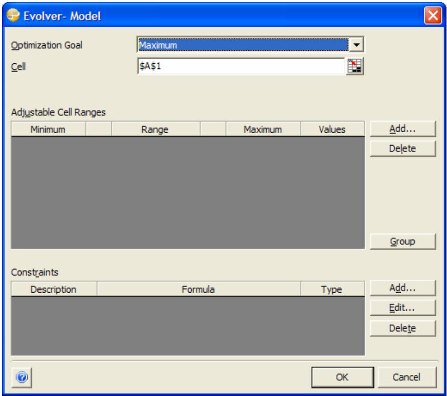 PALISADE EVOLVER 5.5 - Model Definition Command - 1