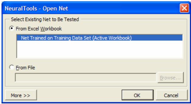 PALISADE NEURALTOOLS 5.5 - Specifies settings for testing a trained neural network and runs the testing - 2