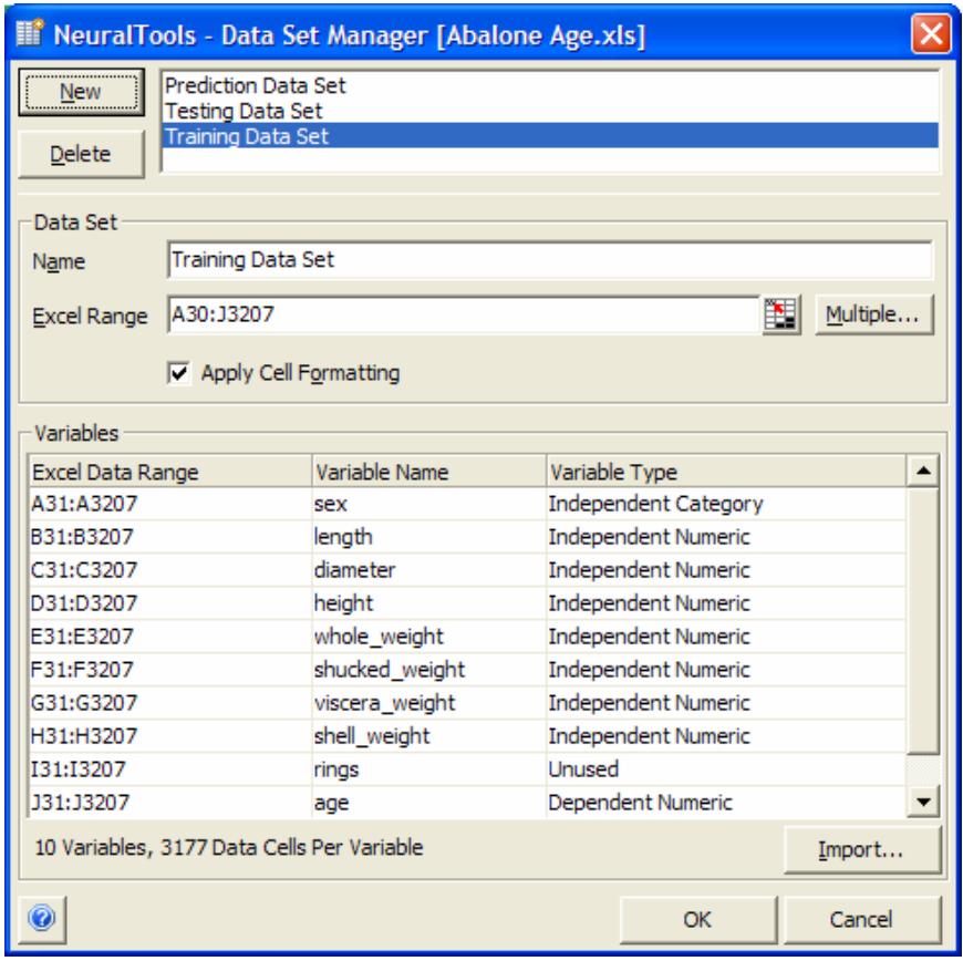PALISADE NEURALTOOLS 5.5 - Data Sets and the Data Set Manager - 1