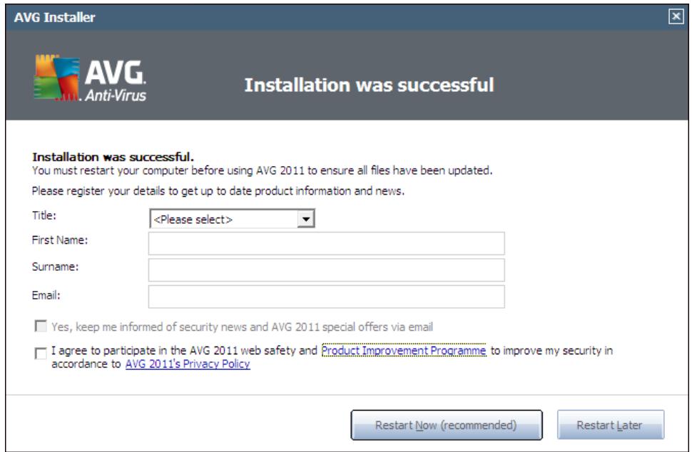 GRISOFT ANTI-VIRUS 2011 - Installation was successful - 1