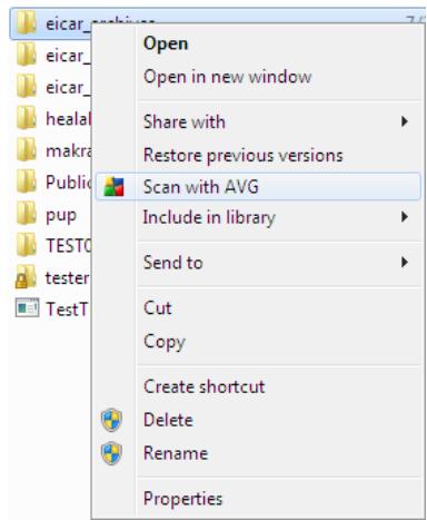 GRISOFT ANTI-VIRUS 2011 - Scanning in Windows Explorer - 1