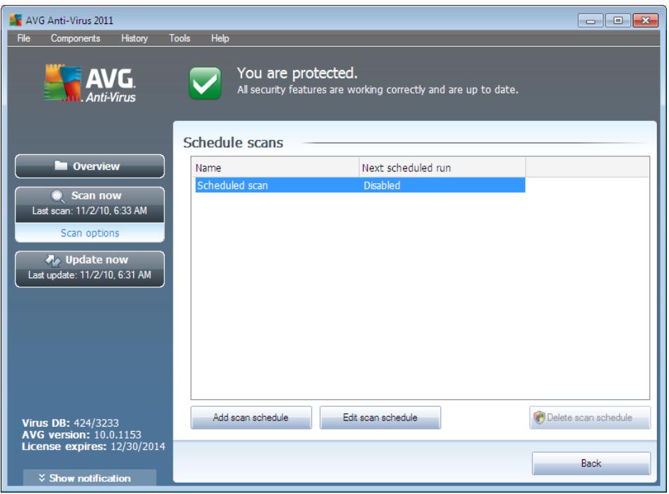 GRISOFT ANTI-VIRUS 2011 - Schedule scans - 1