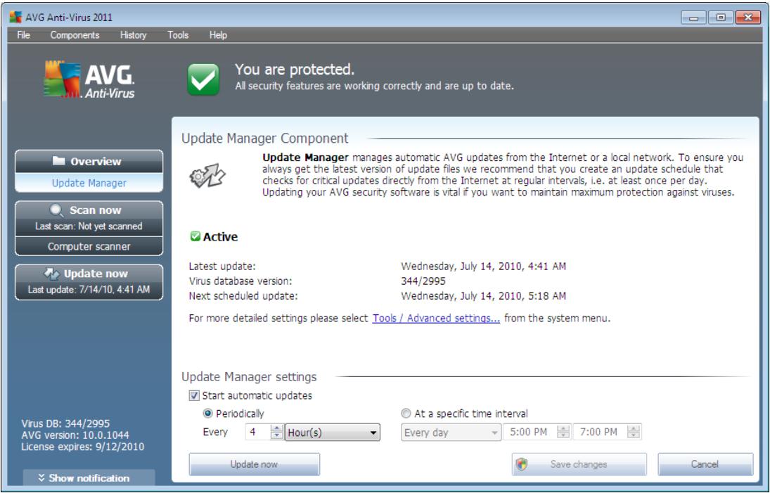 GRISOFT ANTI-VIRUS 2011 - Update Manager Interface - 1