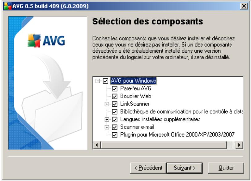 GRISOFT AVG 8.5 FILE SERVER - Installation personnalisée - sélection des composants - 1