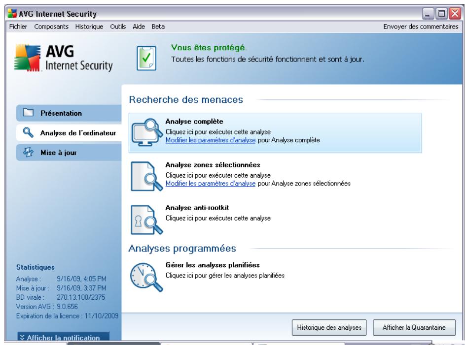 GRISOFT AVG 9 ANTI-VIRUS - Interface d'analyse - 1