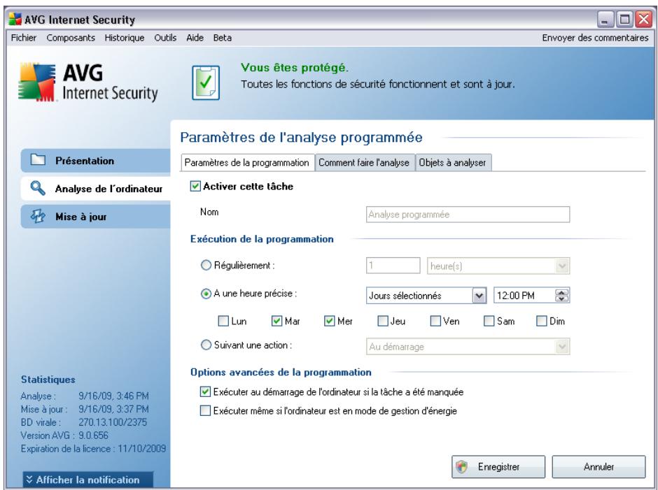 GRISOFT AVG 9 ANTI-VIRUS - Paramètres de la programmation - 1