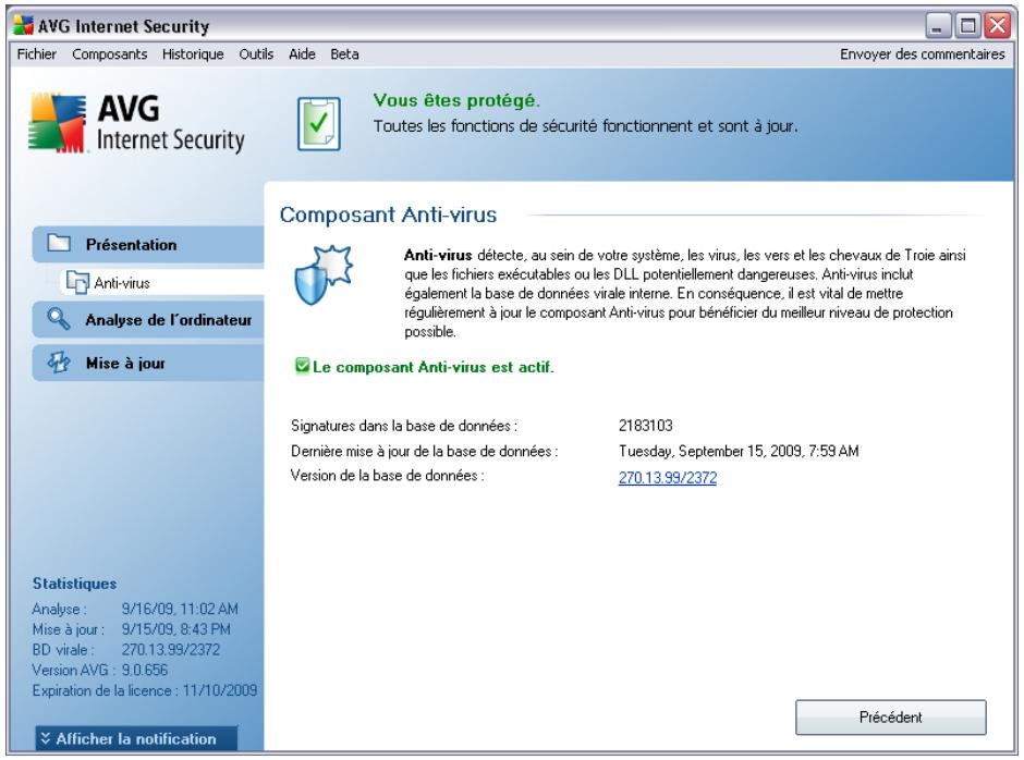 GRISOFT AVG 9 ANTI-VIRUS - Interface de l'anti-virus - 1