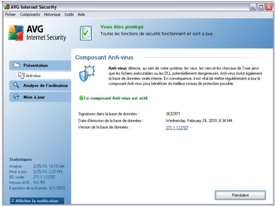GRISOFT AVG 9 ANTI-VIRUS PLUS PARE-FEU - Interface de l'anti-virus - 1