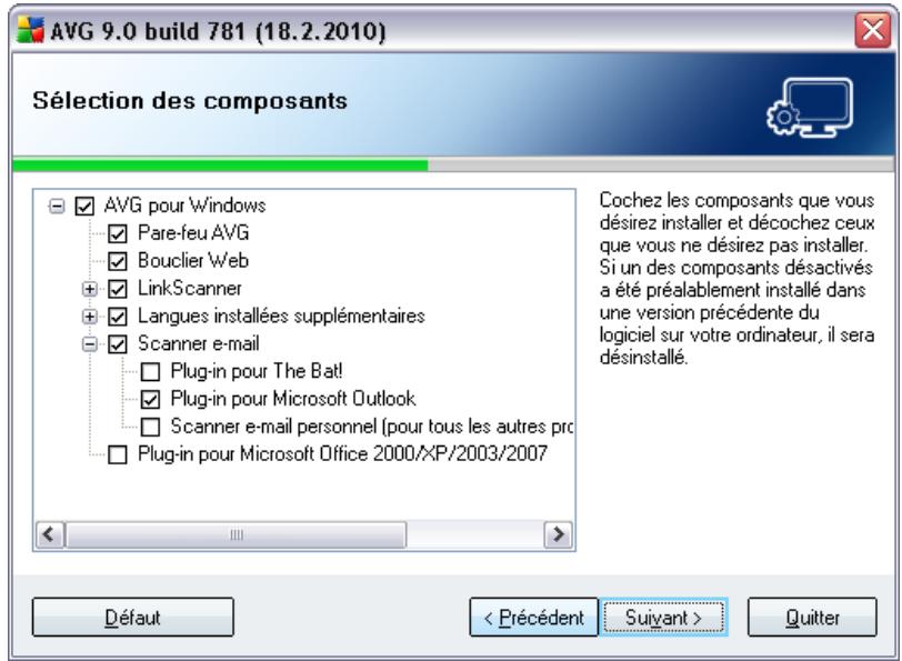 GRISOFT AVG 9 ANTI-VIRUS PLUS PARE-FEU - Installation personnalisée - sélection des composants - 1