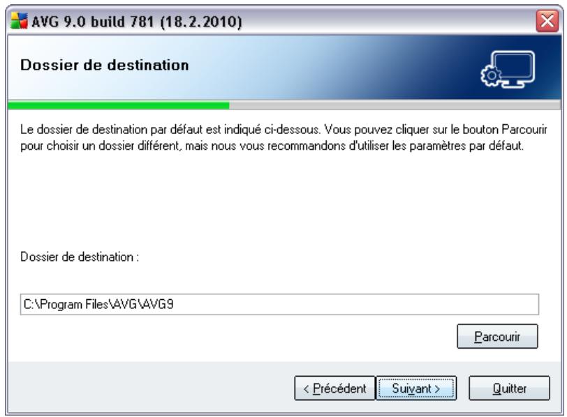 GRISOFT AVG 9 ANTI-VIRUS PLUS PARE-FEU - Installation personnalisée - dossier de destination - 1