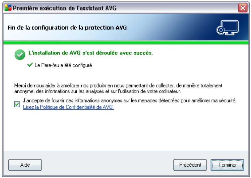 GRISOFT AVG 9 ANTI-VIRUS PLUS PARE-FEU - La configuration de la protection AVG est terminée - 1