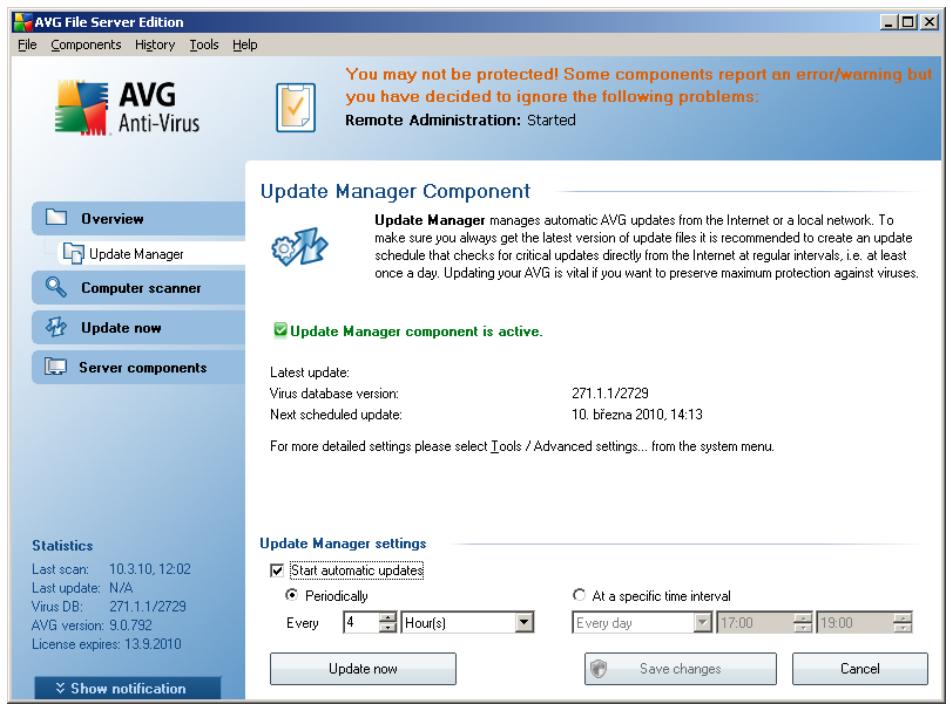 GRISOFT AVG 9.0 FILE SERVER - Update Manager Interface - 1