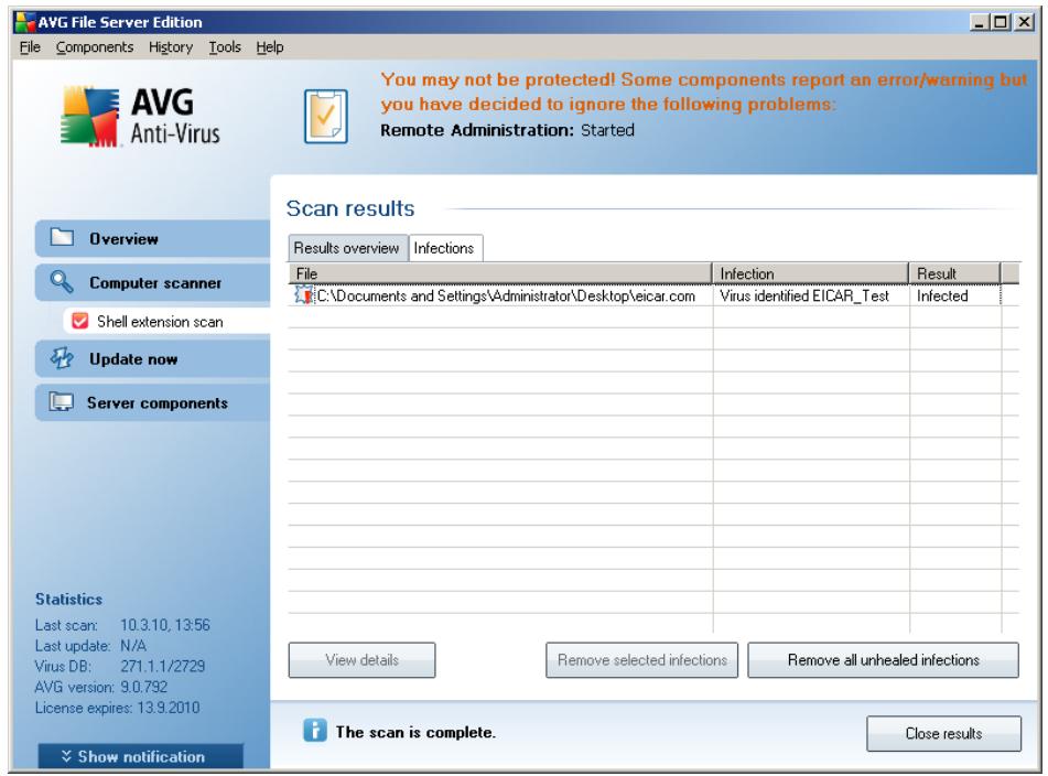 GRISOFT AVG 9.0 FILE SERVER - Infections Tab - 1